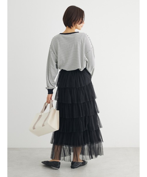 ELENCARE DUE（エレンカーレデュエ）の「・ELENCARE　DUE　ティアードラメチュールスカート（スカート・レディース・グレー/アイボリー/ブラック・FREE）」の7枚目の写真