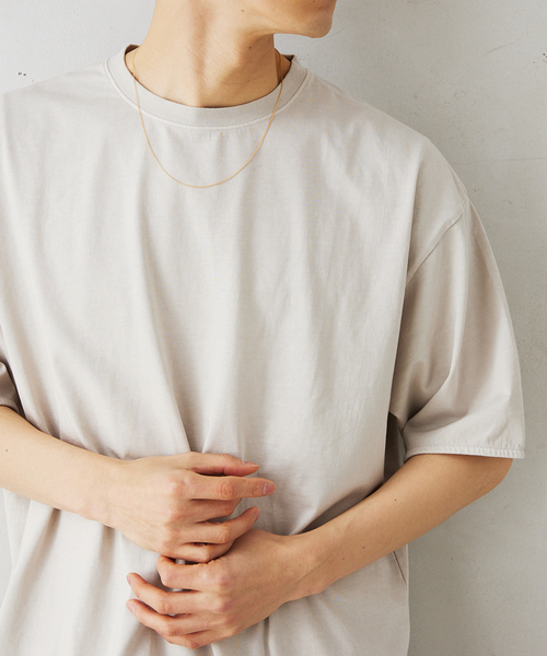 JOURNAL STANDARD relume（ジャーナルスタンダード　レリューム）の「《追加》レイヤードラウンド スリットTシャツ（Tシャツ/カットソー・メンズ・ホワイト/ベージュ系その他/グレー/ブラック系その他/サックスブルー・SMALL/LARGE/MEDIUM）」の4枚目の写真