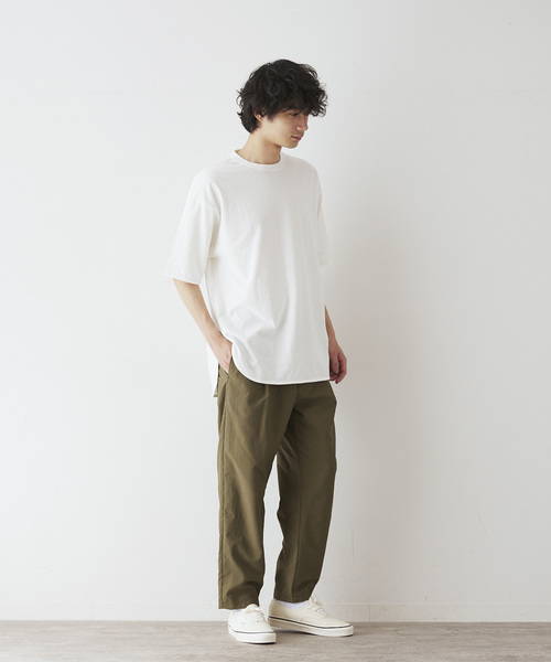 JOURNAL STANDARD relume（ジャーナルスタンダード　レリューム）の「《追加》レイヤードラウンド スリットTシャツ（Tシャツ/カットソー・メンズ・ホワイト/ベージュ系その他/グレー/ブラック系その他/サックスブルー・SMALL/LARGE/MEDIUM）」の8枚目の写真