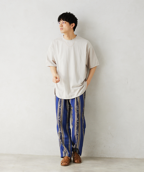 JOURNAL STANDARD relume（ジャーナルスタンダード　レリューム）の「《追加》レイヤードラウンド スリットTシャツ（Tシャツ/カットソー・メンズ・ホワイト/ベージュ系その他/グレー/ブラック系その他/サックスブルー・SMALL/LARGE/MEDIUM）」の18枚目の写真