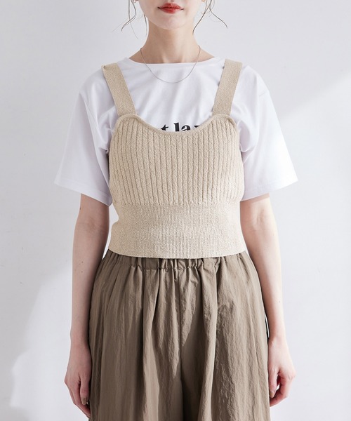 ROPE' PICNIC（ロペピクニック）の「ワイドリブニットビスチェ（ベスト・レディース・ブラック/グレー系その他・38）」の3枚目の写真