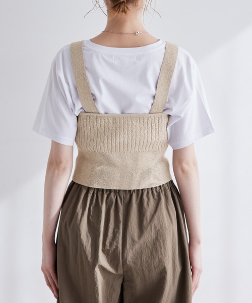 ROPE' PICNIC（ロペピクニック）の「ワイドリブニットビスチェ（ベスト・レディース・ブラック/グレー系その他・38）」の5枚目の写真