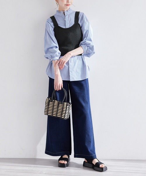 ROPE' PICNIC（ロペピクニック）の「ワイドリブニットビスチェ（ベスト・レディース・ブラック/グレー系その他・38）」の20枚目の写真