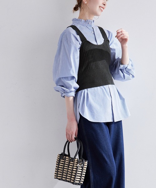 ROPE' PICNIC（ロペピクニック）の「ワイドリブニットビスチェ（ベスト・レディース・ブラック/グレー系その他・38）」の19枚目の写真