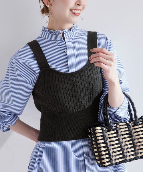 ROPE' PICNIC（ロペピクニック）の「ワイドリブニットビスチェ（ベスト・レディース・ブラック/グレー系その他・38）」の16枚目の写真