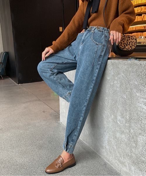 N.s(エヌドットエス)の「ウエストゴムビンテージ風テーパードデニムパンツ(デニムパンツ・レディース・ブルー・S/M/L)」の8枚目の写真