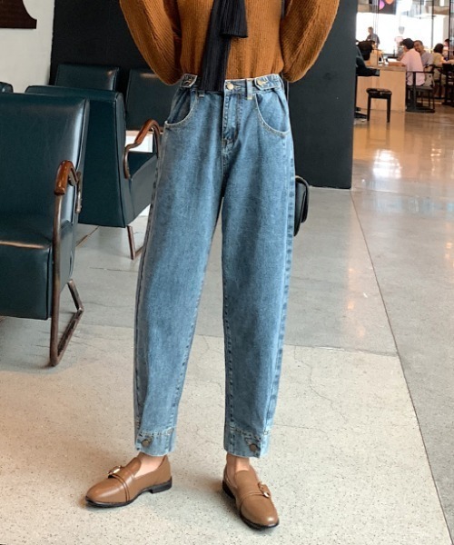 N.s(エヌドットエス)の「ウエストゴムビンテージ風テーパードデニムパンツ(デニムパンツ・レディース・ブルー・S/M/L)」の10枚目の写真