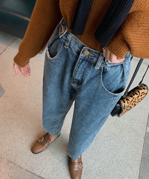 N.s(エヌドットエス)の「ウエストゴムビンテージ風テーパードデニムパンツ(デニムパンツ・レディース・ブルー・S/M/L)」の12枚目の写真