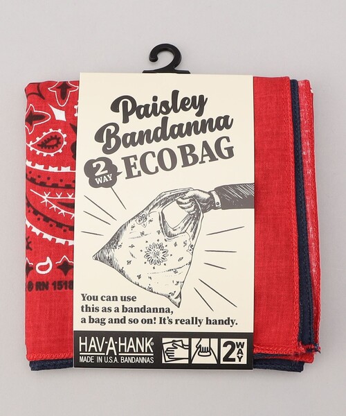 coen(コーエン)の「HAV-A-HANK(ハバハンク)別注エコバッグ(ショルダーバッグ・メンズ・ホワイト/ネイビー・FREE)」の5枚目の写真