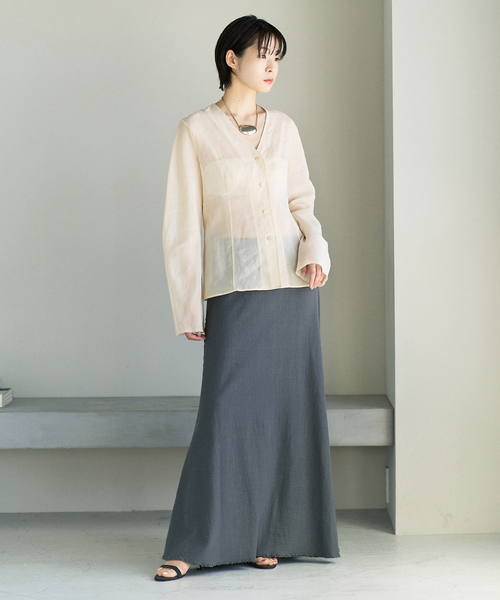 plage（プラージュ）の「SHEER COTTON VN ブラウス（シャツ/ブラウス・レディース・ベージュ/アイボリー・FREE）」の16枚目の写真