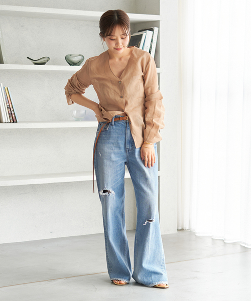 plage（プラージュ）の「SHEER COTTON VN ブラウス（シャツ/ブラウス・レディース・ベージュ/アイボリー・FREE）」の18枚目の写真