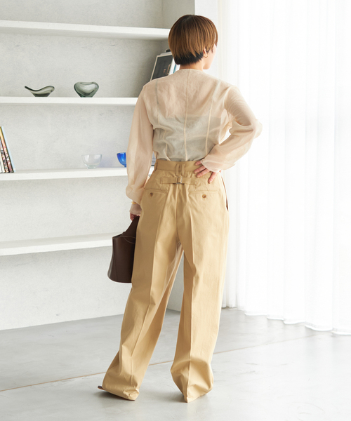 plage（プラージュ）の「SHEER COTTON VN ブラウス（シャツ/ブラウス・レディース・ベージュ/アイボリー・FREE）」の10枚目の写真