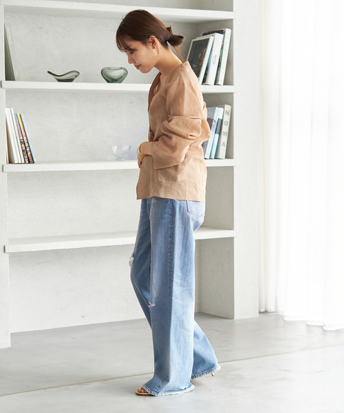 plage（プラージュ）の「SHEER COTTON VN ブラウス（シャツ/ブラウス・レディース・ベージュ/アイボリー・FREE）」の15枚目の写真