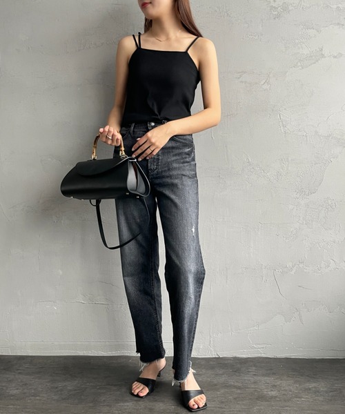 By/m（バイエム）の「[By/m/バイエム] 2WAYストラップ カップ付きベアキャミソール（キャミソール・レディース・ホワイト/ブラック/チャコールグレー/ブルー/オートミール/ブラウン・F）」の8枚目の写真