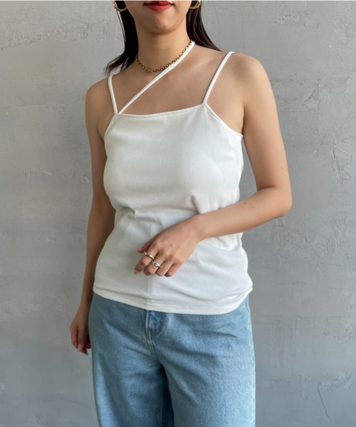 By/m（バイエム）の「[By/m/バイエム] 2WAYストラップ カップ付きベアキャミソール（キャミソール・レディース・ホワイト/ブラック/チャコールグレー/ブルー/オートミール/ブラウン・F）」の16枚目の写真