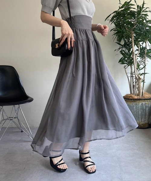one after another NICE CLAUP（ワンアフターアナザーナイスクラップ）の「後ろレースアップコルセットスカート（スカート・レディース・ブルー系その他/アイボリー/ブラック/チャコールグレー・SMALL/MEDIUM）」の17枚目の写真