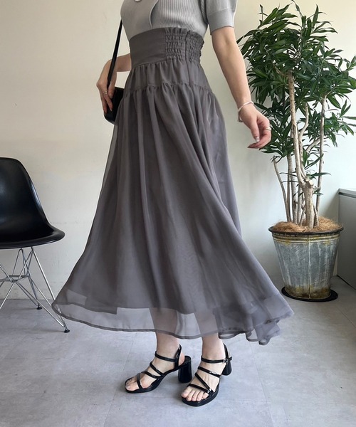 one after another NICE CLAUP（ワンアフターアナザーナイスクラップ）の「後ろレースアップコルセットスカート（スカート・レディース・ブルー系その他/アイボリー/ブラック/チャコールグレー・SMALL/MEDIUM）」の10枚目の写真