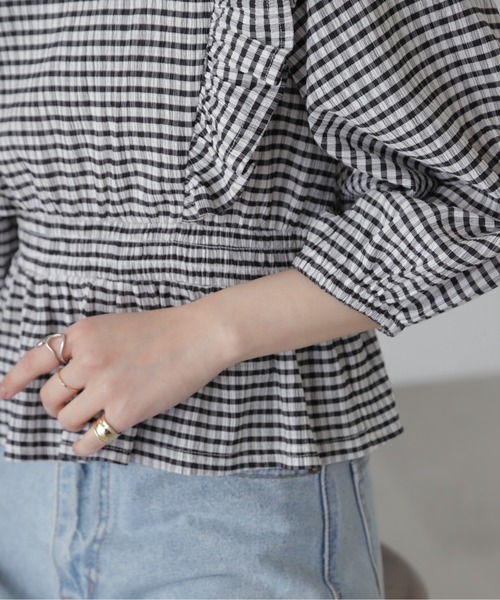 FREE'S MART（フリーズマート）の「◆肩フリルウエストシャーリングブラウス（シャツ/ブラウス・レディース・ブラック系その他/ホワイト/ブラウン/グリーン系その他3・FREE）」の14枚目の写真