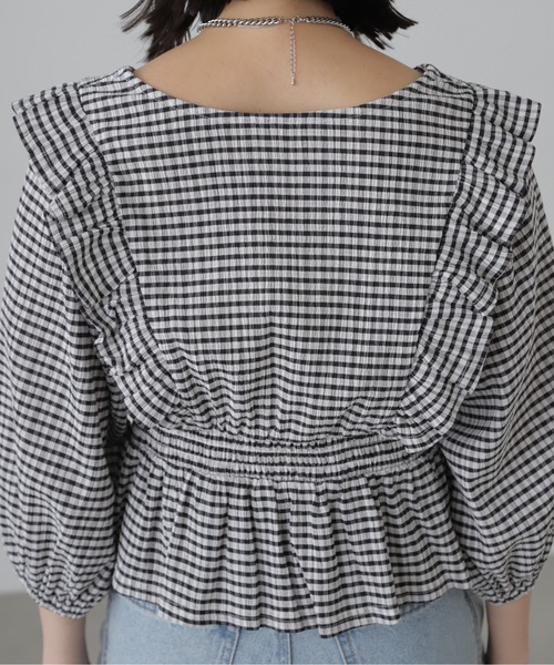 FREE'S MART（フリーズマート）の「◆肩フリルウエストシャーリングブラウス（シャツ/ブラウス・レディース・ブラック系その他/ホワイト/ブラウン/グリーン系その他3・FREE）」の16枚目の写真