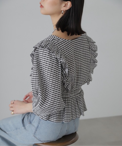 FREE'S MART（フリーズマート）の「◆肩フリルウエストシャーリングブラウス（シャツ/ブラウス・レディース・ブラック系その他/ホワイト/ブラウン/グリーン系その他3・FREE）」の20枚目の写真