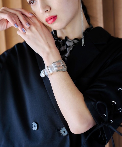 HARE（ハレ）の「フラワーバックルブレス(HARE)（ブレスレット・レディース・クリア/ブラック・FREE）」の9枚目の写真