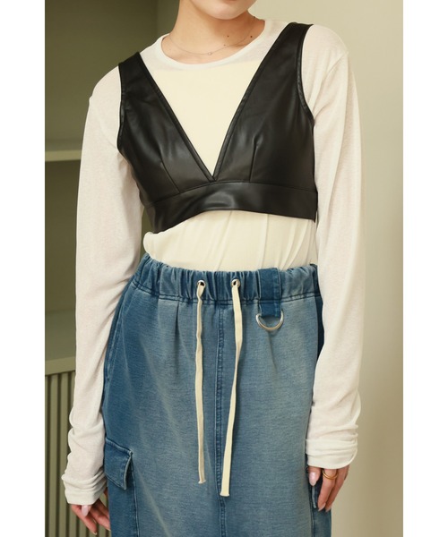 Pleather bustier top（キャミソール）｜Vicente（ヴィセンテ）