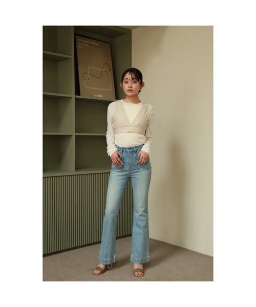 Vicente（ヴィセンテ）の「Pleather bustier top（キャミソール・レディース・ホワイト/ブラック・FREE）」の9枚目の写真