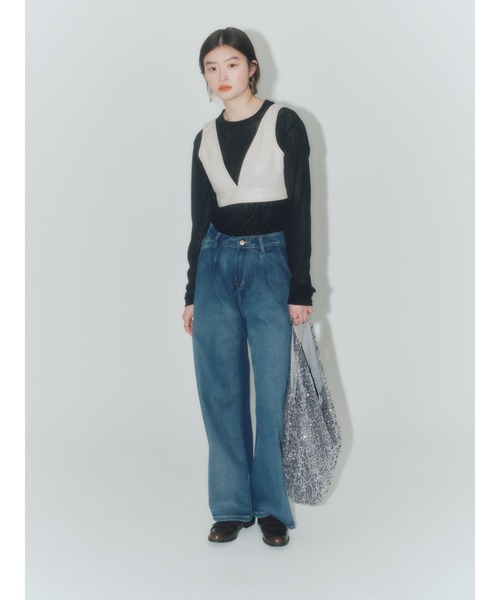 Vicente（ヴィセンテ）の「Pleather bustier top（キャミソール・レディース・ホワイト/ブラック・FREE）」の16枚目の写真