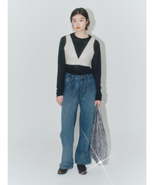 Vicente（ヴィセンテ）の「Pleather bustier top（キャミソール・レディース・ホワイト/ブラック・FREE）」の20枚目の写真