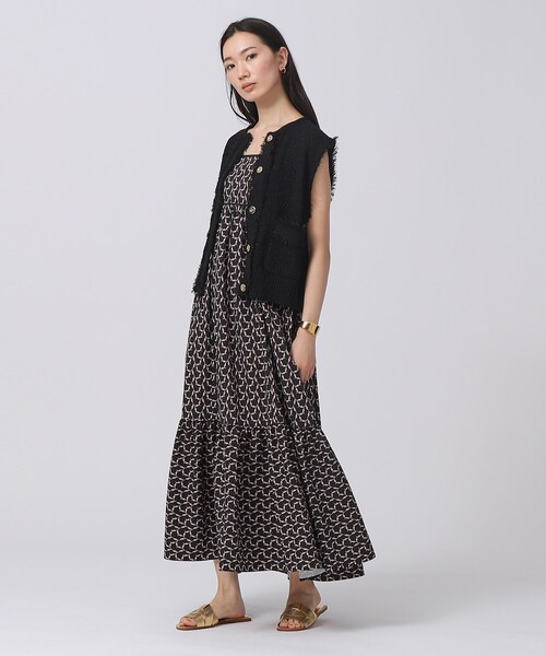 GALLEST（ギャレスト）の「◆ツイードニットベスト（ベスト・レディース・ブラック/ホワイト系・38）」の5枚目の写真