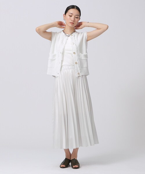 GALLEST（ギャレスト）の「◆ツイードニットベスト（ベスト・レディース・ブラック/ホワイト系・38）」の6枚目の写真