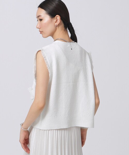 GALLEST（ギャレスト）の「◆ツイードニットベスト（ベスト・レディース・ブラック/ホワイト系・38）」の7枚目の写真