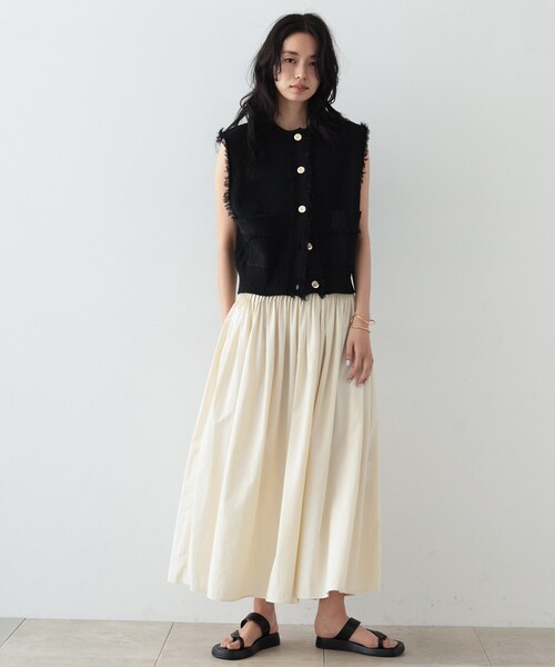 GALLEST（ギャレスト）の「◆ツイードニットベスト（ベスト・レディース・ブラック/ホワイト系・38）」の9枚目の写真