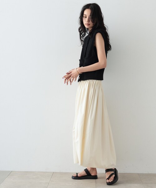 GALLEST（ギャレスト）の「◆ツイードニットベスト（ベスト・レディース・ブラック/ホワイト系・38）」の10枚目の写真