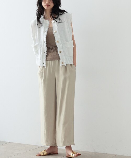 GALLEST（ギャレスト）の「◆ツイードニットベスト（ベスト・レディース・ブラック/ホワイト系・38）」の12枚目の写真