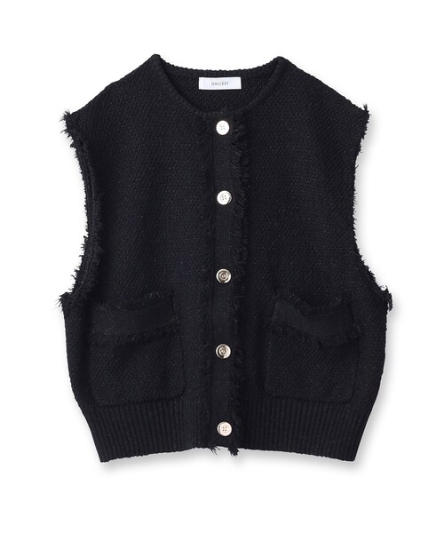 GALLEST（ギャレスト）の「◆ツイードニットベスト（ベスト・レディース・ブラック/ホワイト系・38）」の17枚目の写真