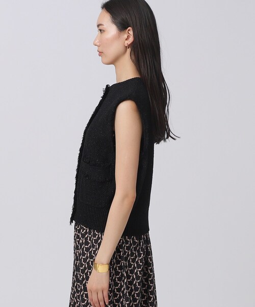 GALLEST（ギャレスト）の「◆ツイードニットベスト（ベスト・レディース・ブラック/ホワイト系・38）」の19枚目の写真