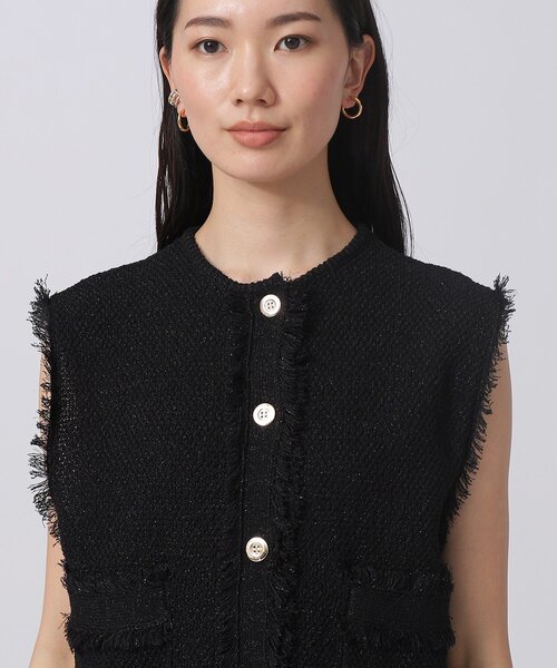 GALLEST（ギャレスト）の「◆ツイードニットベスト（ベスト・レディース・ブラック/ホワイト系・38）」の21枚目の写真