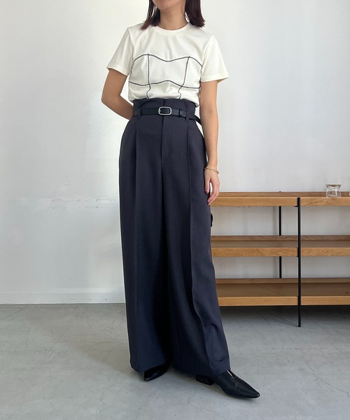 CAPRICIEUX LE'MAGE(カプリシューレマージュ)の「ステッチTシャツ(Tシャツ/カットソー・レディース・ブラック/オフホワイト/グリーン・FREE)」の18枚目の写真