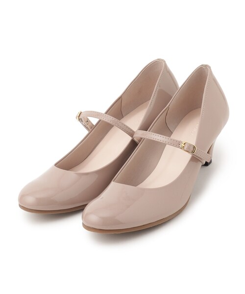 ESPERANZA(エスペランサ)の「ラウンドトゥ2WAYストラップエナメルパンプス(パンプス・レディース・ブラック系1/ピンクベージュ・22.5cm/23.5cm/24.5cm/23.0cm/24.0cm)」の4枚目の写真