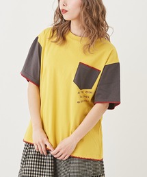 CUBE SUGAR（キューブシュガー）の「ハマグリ刺繍胸ポケットTシャツ（Tシャツ/カットソー）」