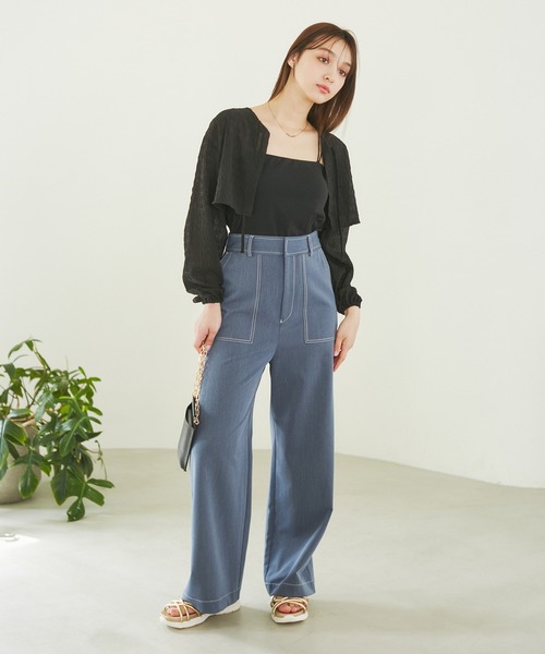 ROPE' PICNIC（ロペピクニック）の「選べるストラップカップ付きベアトップ（キャミソール・レディース・ブラック/ベージュ・38/36）」の3枚目の写真