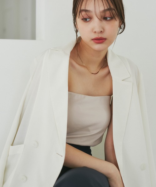 ROPE' PICNIC（ロペピクニック）の「選べるストラップカップ付きベアトップ（キャミソール・レディース・ブラック/ベージュ・38/36）」の13枚目の写真