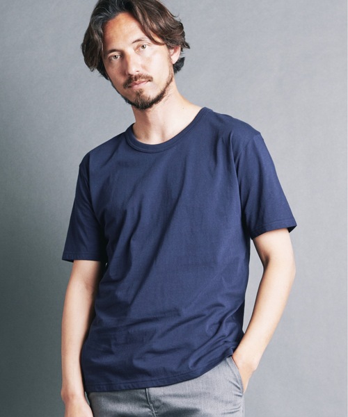 Magine(マージン)の「CTN BASIC U/N TEE S/S:コットンベーシック Uネック 半袖Tシャツ 24S(Tシャツ/カットソー・メンズ・ネイビー/ブラック/ホワイト/オリーブ・44/48/46)」の4枚目の写真