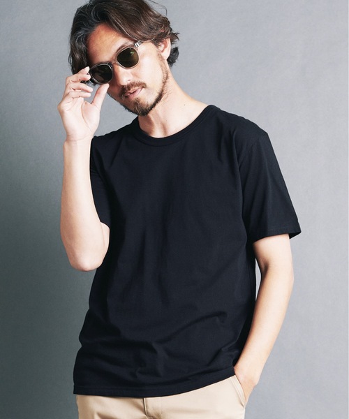 Magine(マージン)の「CTN BASIC U/N TEE S/S:コットンベーシック Uネック 半袖Tシャツ 24S(Tシャツ/カットソー・メンズ・ネイビー/ブラック/ホワイト/オリーブ・44/48/46)」の3枚目の写真