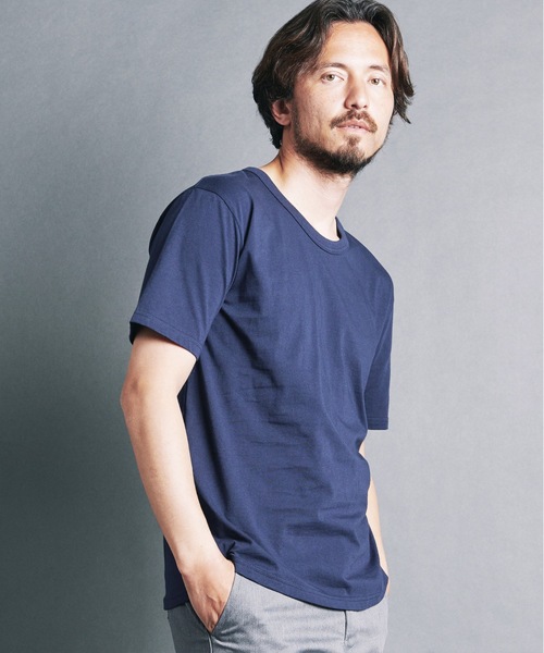 Magine(マージン)の「CTN BASIC U/N TEE S/S:コットンベーシック Uネック 半袖Tシャツ 24S(Tシャツ/カットソー・メンズ・ネイビー/ブラック/ホワイト/オリーブ・44/48/46)」の19枚目の写真