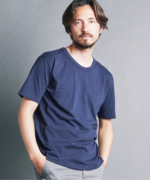 Magine(マージン)の「CTN BASIC U/N TEE S/S:コットンベーシック Uネック 半袖Tシャツ 24S(Tシャツ/カットソー・メンズ・ネイビー/ブラック/ホワイト/オリーブ・44/48/46)」の20枚目の写真