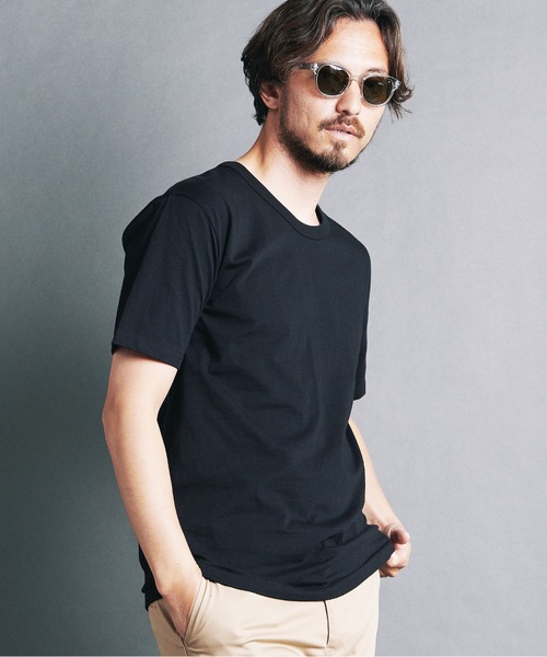 Magine(マージン)の「CTN BASIC U/N TEE S/S:コットンベーシック Uネック 半袖Tシャツ 24S(Tシャツ/カットソー・メンズ・ネイビー/ブラック/ホワイト/オリーブ・44/48/46)」の9枚目の写真