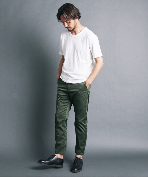 Magine(マージン)の「CTN BASIC U/N TEE S/S:コットンベーシック Uネック 半袖Tシャツ 24S(Tシャツ/カットソー・メンズ・ネイビー/ブラック/ホワイト/オリーブ・44/48/46)」の21枚目の写真