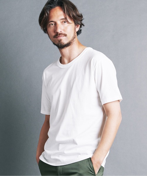 Magine(マージン)の「CTN BASIC U/N TEE S/S:コットンベーシック Uネック 半袖Tシャツ 24S(Tシャツ/カットソー・メンズ・ネイビー/ブラック/ホワイト/オリーブ・44/48/46)」の6枚目の写真